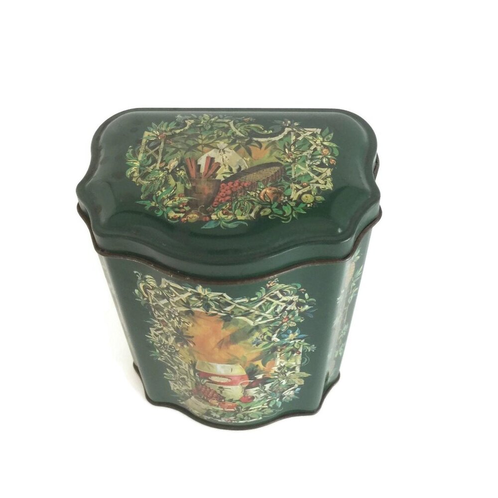 Christmas Tin Canister Made in England for Avon Christmas 1981, Tea Caddy, Coffe - Picture 3 of 10